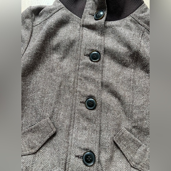 Delias Wool Ronnie Herring Brown Bomber Jacket NWT! dELiA*S - Picture 10 of 12